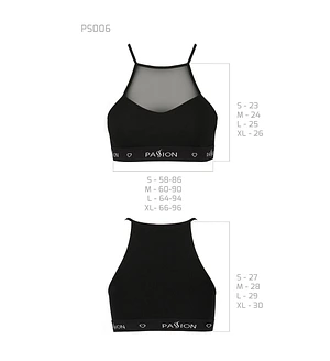 Спортивний топ з прозорою вставкою Passion PS006 TOP , black