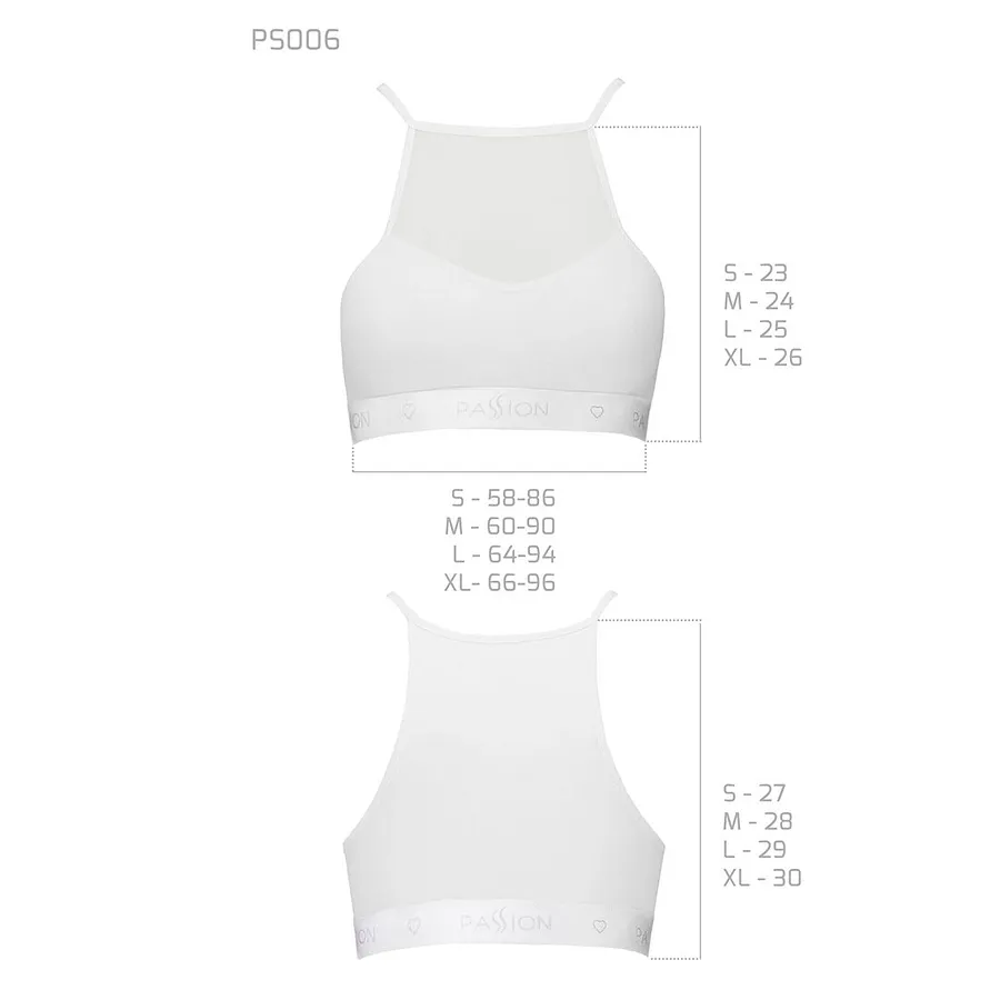 Спортивний топ з прозорою вставкою Passion PS006 TOP , white