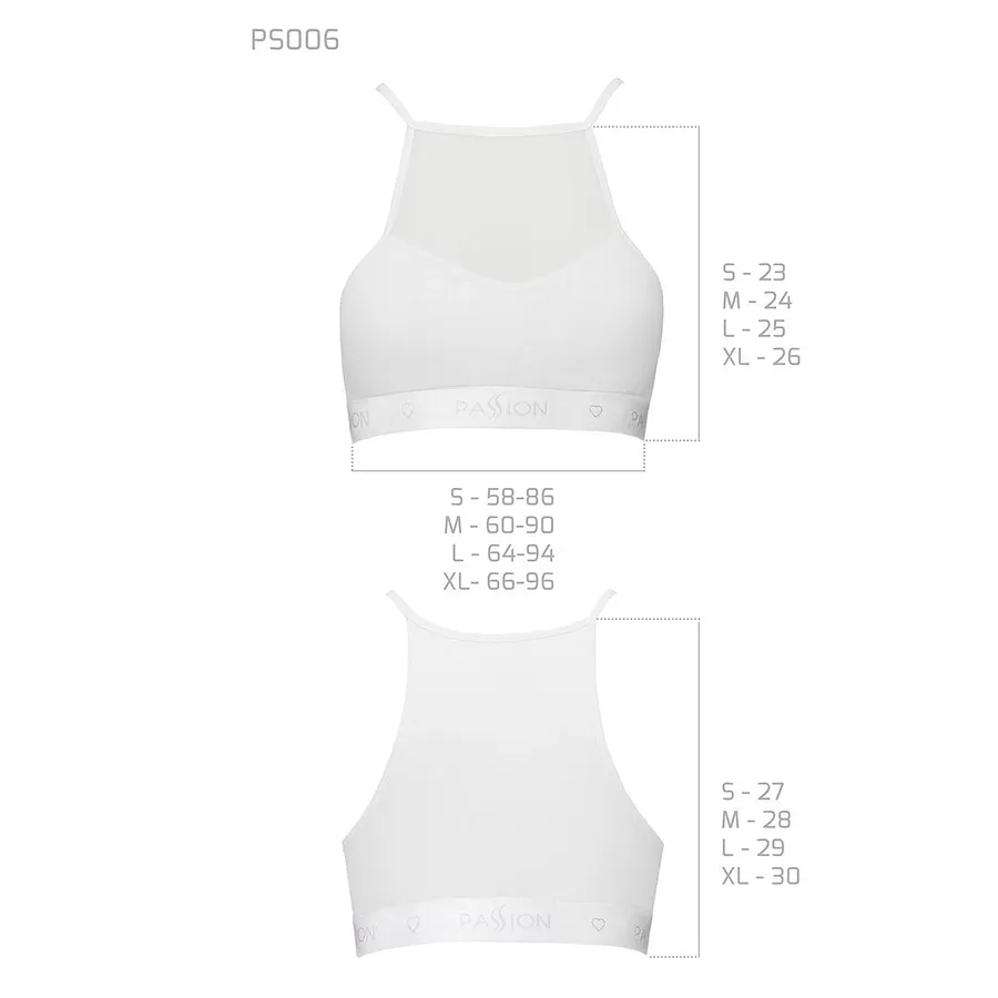 Спортивний топ з прозорою вставкою Passion PS006 TOP , white