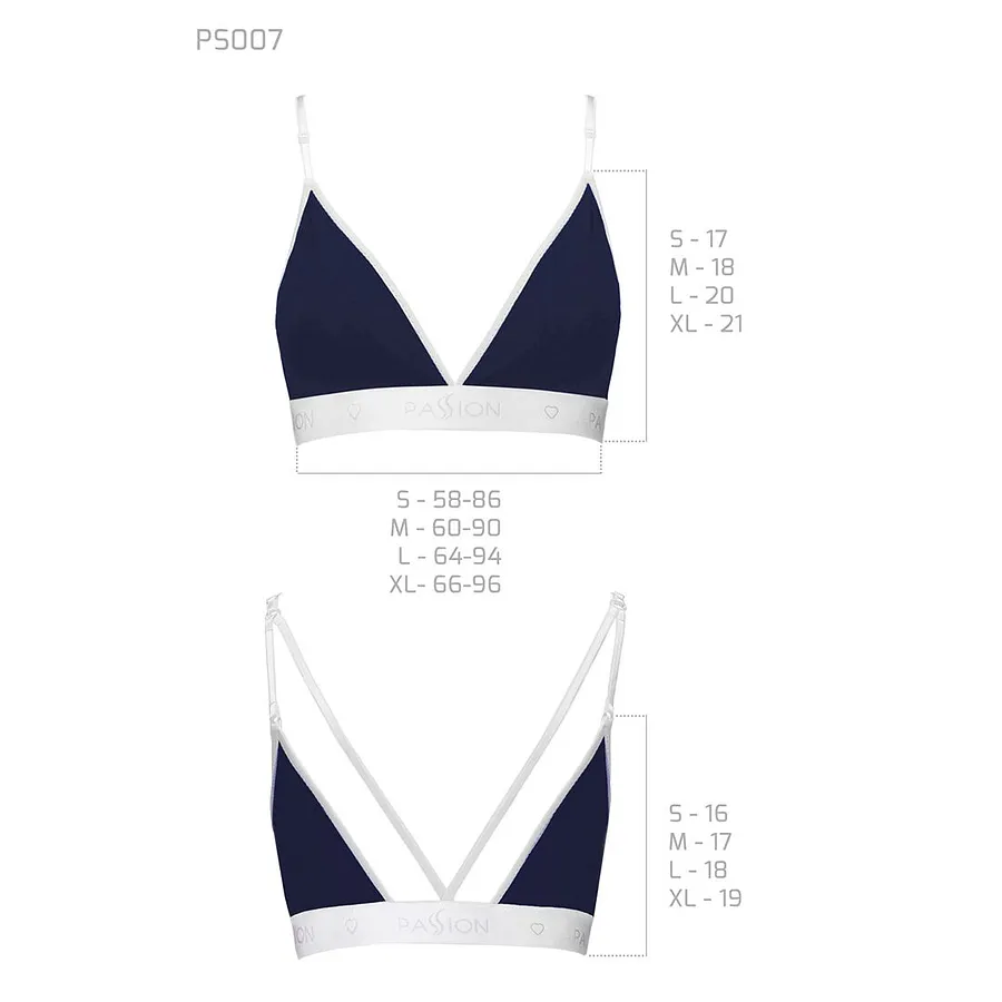 Спортивний топ з подвійними бретелями Passion PS007 TOP , navy blue