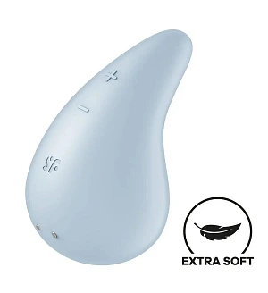 Вібратор для зовнішньої стимуляції Satisfyer Dew Drop Blue, 2 мотори, 12 режимів, м’який корпус