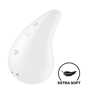 Вібратор для зовнішньої стимуляції Satisfyer Dew Drop Blue, 2 мотори, 12 режимів, м’який корпус