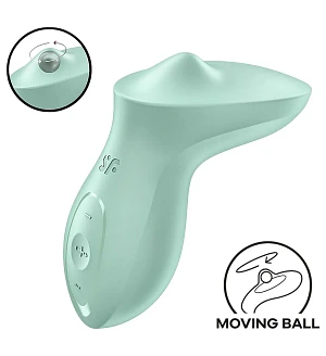 Вібратор для клітора з перлинною стимуляцією Satisfyer Exciterrr Mint, 2 незалежні мотори