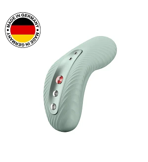 Накладний вібратор Fun Factory LAYA III sage green, ефект постукування пальцем