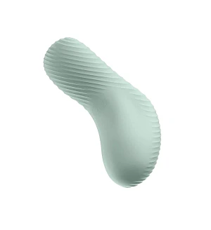 Накладний вібратор Fun Factory LAYA III sage green, ефект постукування пальцем