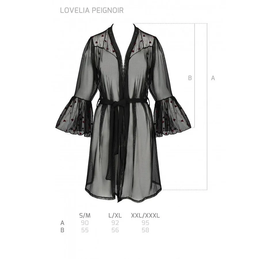 Повітряний пеньюар Passion LOVELIA PEIGNOIR , black