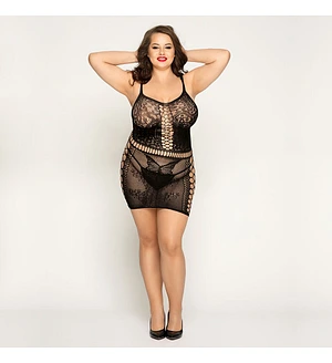 Сукня-сітка з метеликами Size Plus Black