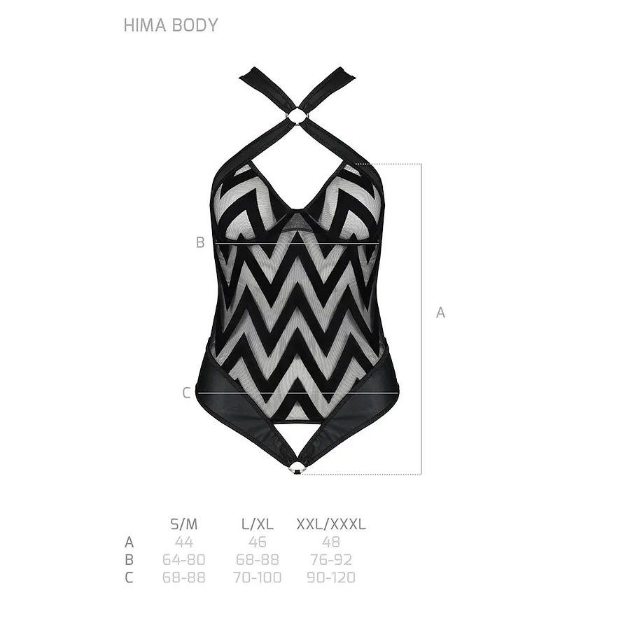 Сітчастий боді з халтером та ритмічним малюнком Passion Hima Body
