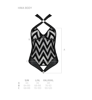 Сітчастий боді з халтером та ритмічним малюнком Passion Hima Body