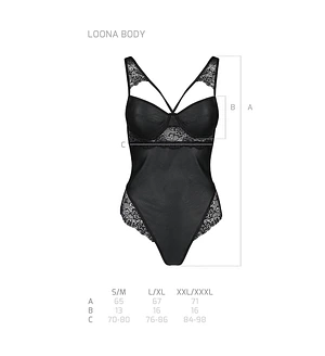 Боді з еко-шкіри та мережива Passion LOONA BODY