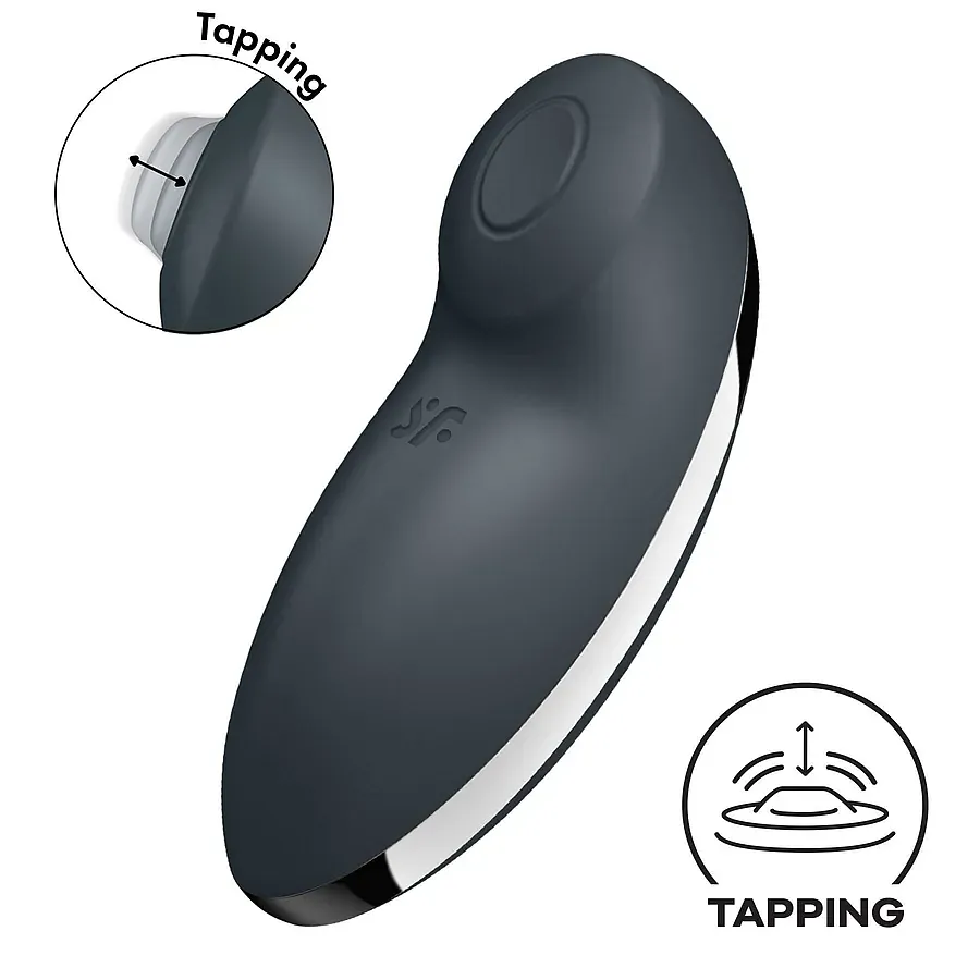 Вібростимулятор-пульсатор Satisfyer Tap & Climax 2 Blue, ефект постукування пальцем