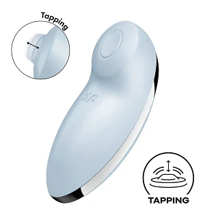 Вібростимулятор-пульсатор Satisfyer Tap & Climax 2 Blue, ефект постукування пальцем