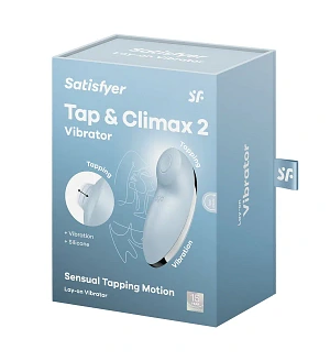 Вібростимулятор-пульсатор Satisfyer Tap & Climax 2 Blue, ефект постукування пальцем