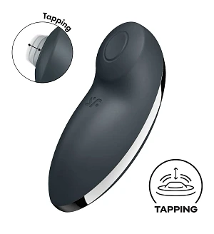 Вібростимулятор-пульсатор Satisfyer Tap & Climax 2 Blue, ефект постукування пальцем