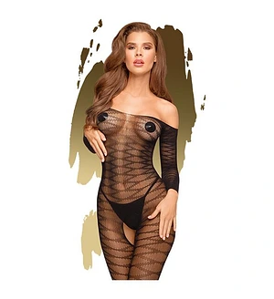 Бодістокінг з довгими рукавами Penthouse - Dreamy Diva Black S/L