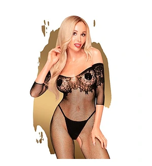Бодістокінг з імітацією ліфа Penthouse - High Profile Black S/L