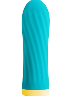 Віброкуля S Pleasures Bullets Twist & Shout Turquoise, бірюзова, ребриста поверхня, 10 режимів