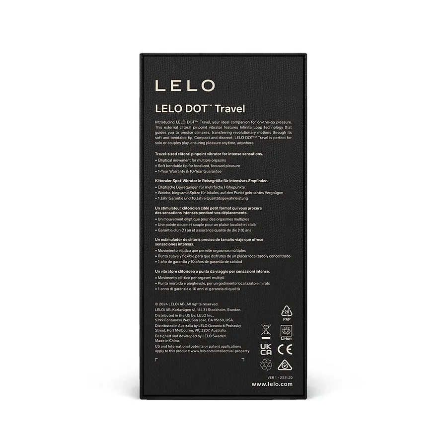 Кліторальний вібратор LELO DOT Travel Pink, точкова стимуляція, 8 режимів