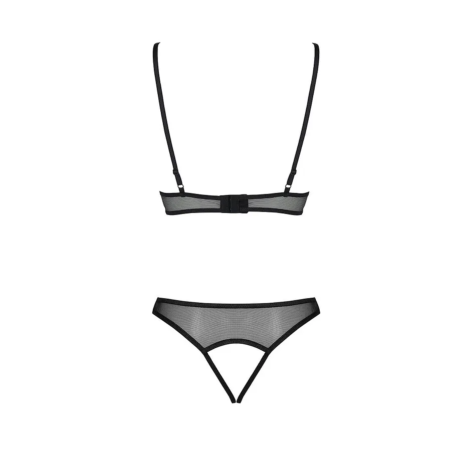 Комплект із бралету з ажурним ліфом та відкритими трусиками Passion CHRISTA SET Open Bra