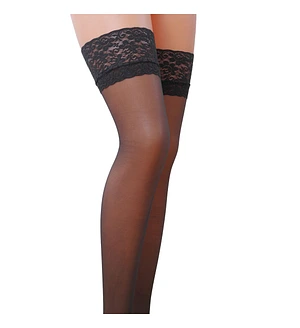 Панчохи Passion ST003 5 графітові, класичні, на ажурній силіконовій резинці