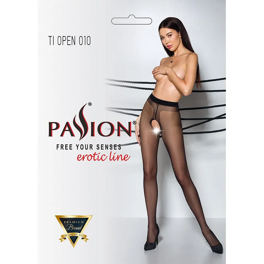 Колготки з відкритим доступом, контрастна лінія Passion TIOPEN 010 (20 den)