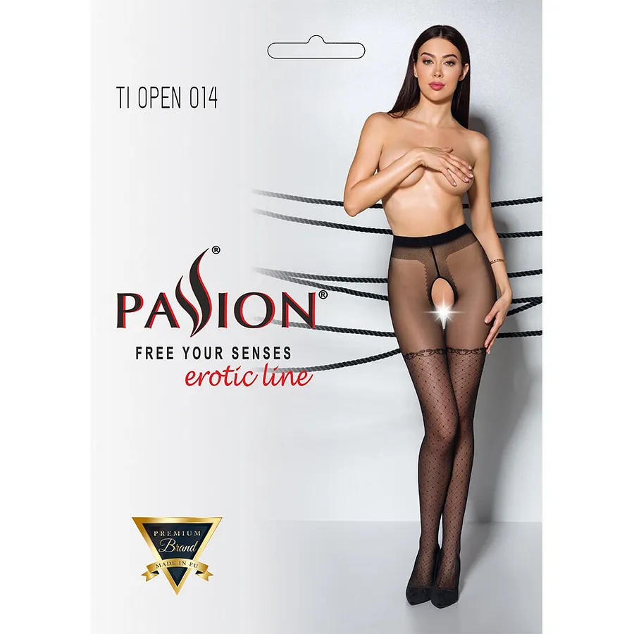 Колготки з відкритим доступом, імітація панчіх Passion TIOPEN 014 (20 den)