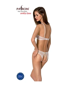 Комплект: бра, трусики з ажурним декором та відкритим кроком URSULA SET L/XL, white