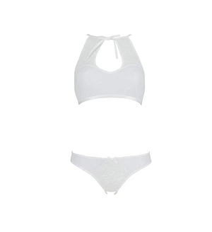 Комплект: бра, трусики з ажурним декором та відкритим кроком URSULA SET L/XL, white