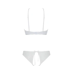 Комплект: бра, трусики з ажурним декором та відкритим кроком URSULA SET L/XL, white