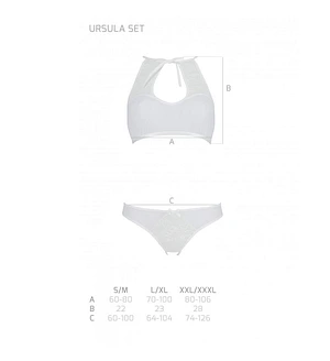 Комплект: бра, трусики з ажурним декором та відкритим кроком URSULA SET L/XL, white