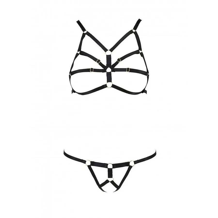 Комплект білизни зі стреп Passion Exclusive ARMANDA SET , black