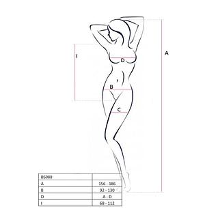 Бодістокінг з декольте Passion BS088 , імітація корсетної шнурівки