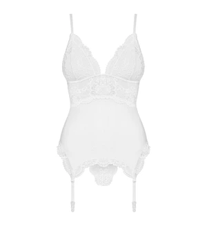 Сатиновий мереживний корсет Obsessive 810-COR-2 babydoll & thong , , корсет, танга