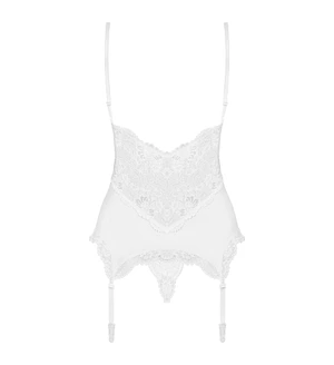 Сатиновий мереживний корсет Obsessive 810-COR-2 babydoll & thong , , корсет, танга