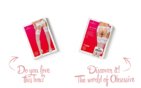Панчохи під пояс із широким мереживом Obsessive 810-STO-2 stockings , білі