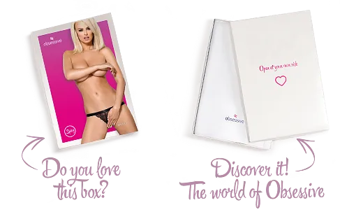 Мереживні танги з доступом Obsessive 828-THC-1 crotchless thong , чорні