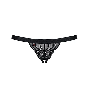 Мереживні танги з доступом Obsessive 828-THC-1 crotchless thong , чорні