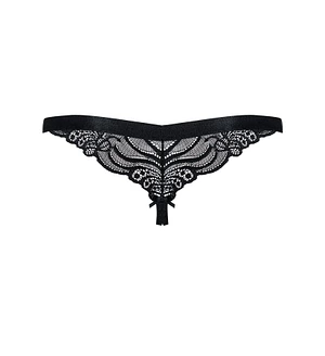 Мереживні танги з доступом Obsessive 828-THC-1 crotchless thong , чорні