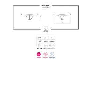 Мереживні танги з доступом Obsessive 828-THC-1 crotchless thong , чорні