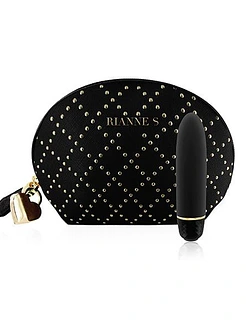 Віброкуля RIANNE S – Classique Vibe мінівібратор на 7 режимів, чохол-косметичка Stud Black