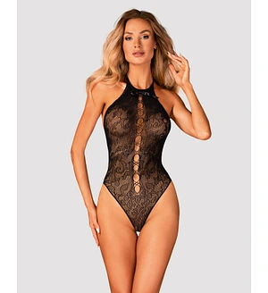 Бодістокінг з великими осередками та відкритою спиною Obsessive B119 teddy S/M/L, халтер