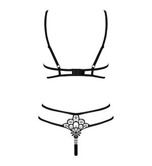 Еротичний комплект зі стреп Obsessive Badossa 2-pcs set , чорний, з доступом