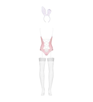Еротичний костюм зайчика Obsessive Bunny suit 4 pcs costume , рожевий, топ з підв’язками