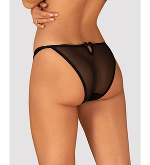 Напівпрозорі трусики з підвіскою Obsessive Ivannes panties black , чорні