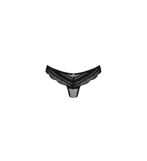 Напівпрозорі трусики з підвіскою Obsessive Ivannes panties black , чорні