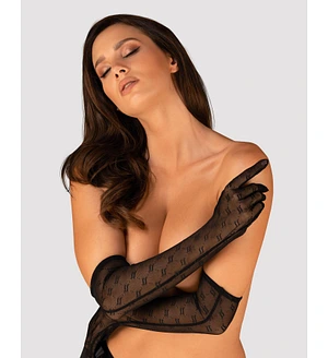 Довгі сітчасті рукавички Obsessive Obsessivia gloves black O/S, чорні