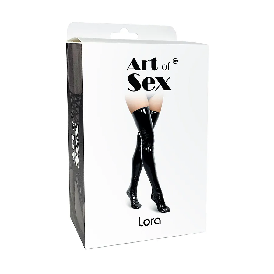Сексуальні вінілові панчохи Art of Sex - Lora, , колір чорний