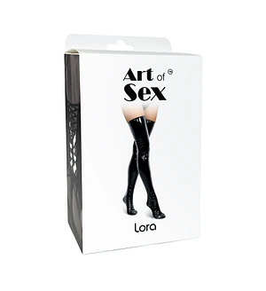 Сексуальні вінілові панчохи Art of Sex - Lora, , колір чорний