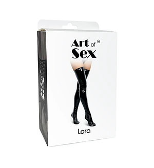 Сексуальні вінілові панчохи Art of Sex - Lora, , колір червоний