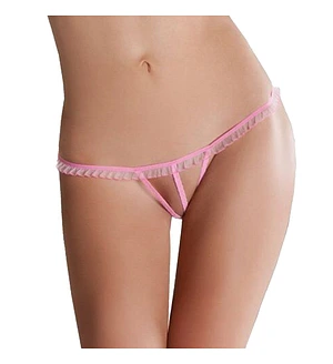 Жіночі мікростринги з рюшами Passion MT001 One size, pink